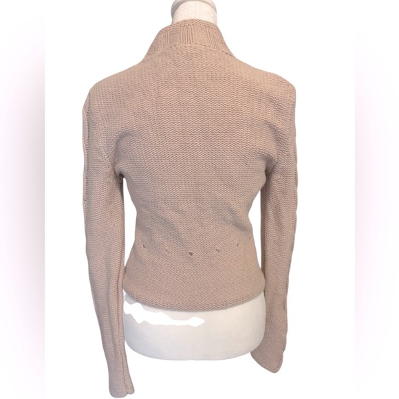 Blush Pink Cardigan - a crochet tufted dot cable knit design. Size Small H&M - Picture 7 of 8